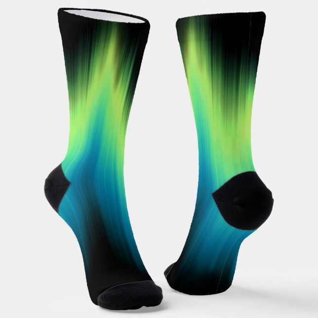 Northern Lights Socks Aurora Art Socks Customized (Angled)