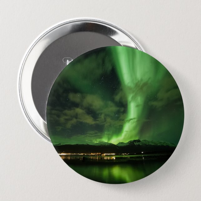 Northern Lights Souvenir Button (Front & Back)
