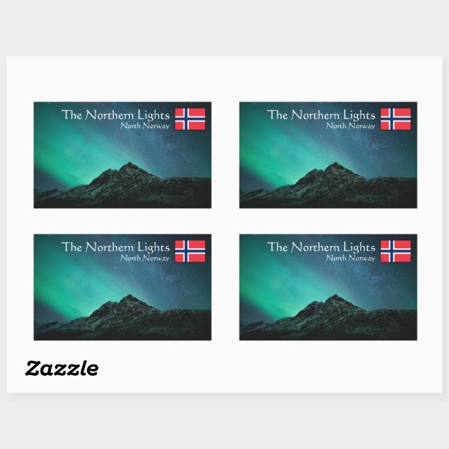 Northern Lights Souvenir Rectangular Sticker (Sheet)