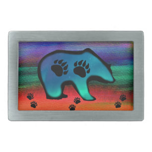 Northern Lights Spirit Bear Belt Buckle