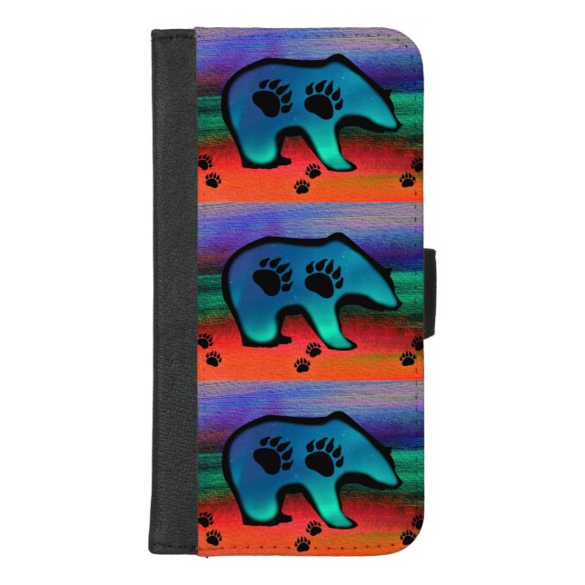 Northern Lights Spirit Bear iPhone Wallet Case (Front)