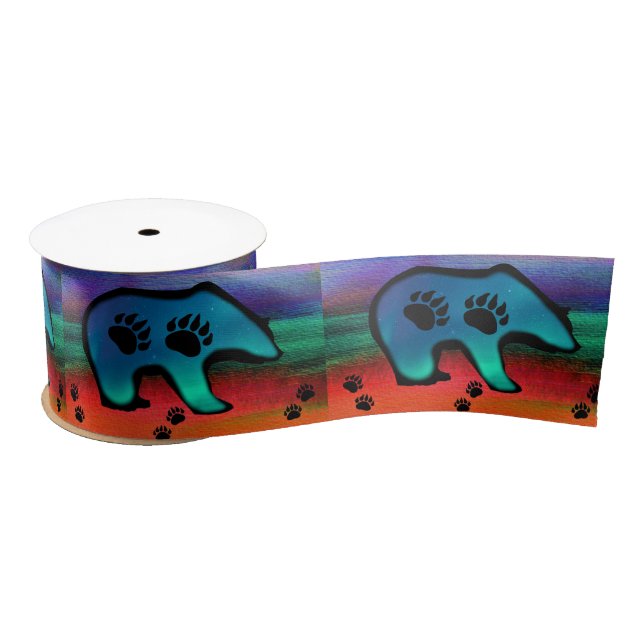 Northern Lights Spirit Bear Satin Ribbon (Spool)