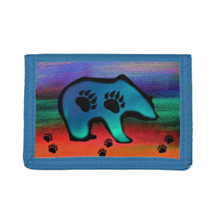 Northern Lights Spirit Bear Trifold Wallet