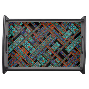 Northern Lights Stained Glass Serving Tray