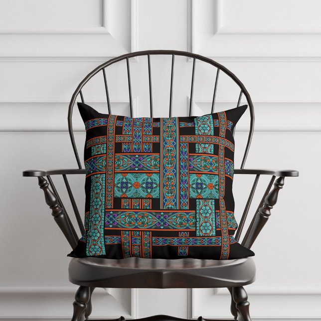 Northern Lights Stained Glass Throw Pillow (Creator Uploaded)