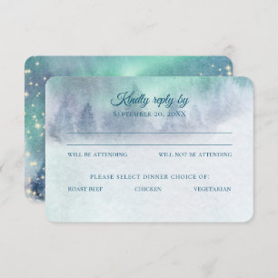 Northern Lights Starry Sky Wedding Response Invitation