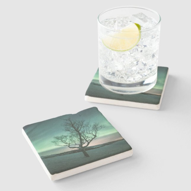 Northern Lights Stone Stone Coaster (Side)