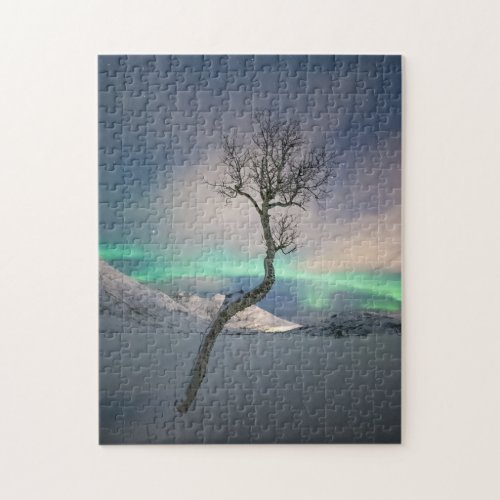 Northern Lights Tree Jigsaw Puzzle