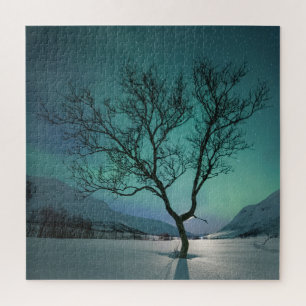 Northern Lights Tree Jigsaw Puzzle