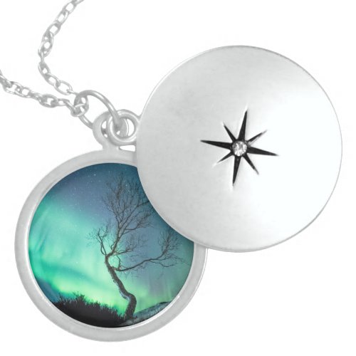 Northern Lights Tree Locket Necklace