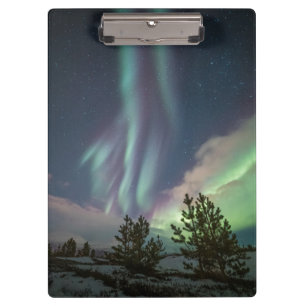 Northern Lights Trees Clipboard