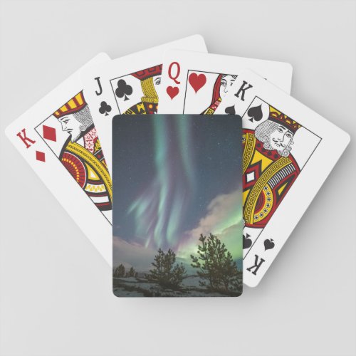 Northern Lights Trees Poker Cards