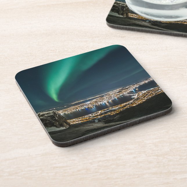 Northern Lights Tromso Beverage Coaster (Left Side)