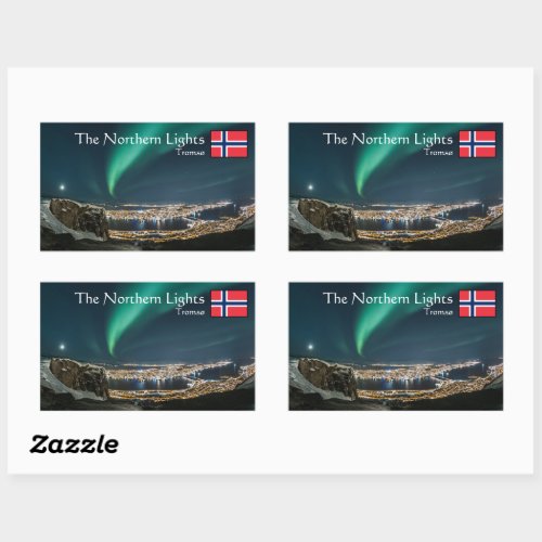 Northern Lights Tromso Rectangular Sticker