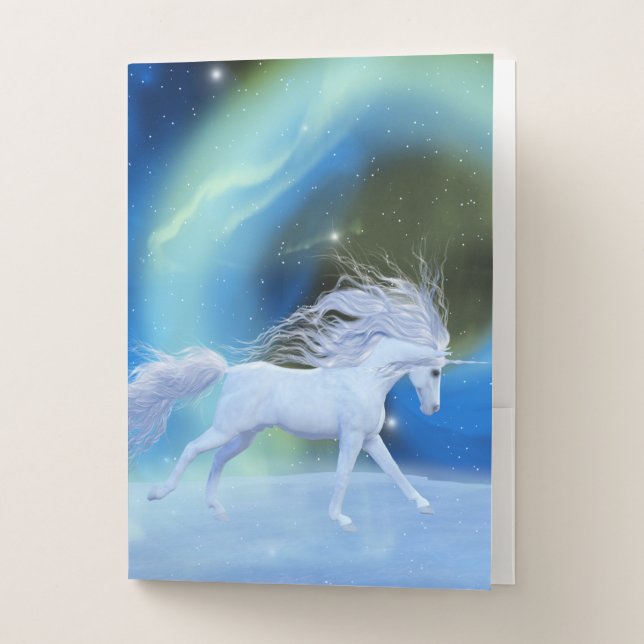 Northern lights unicorn pocket folder (Front)