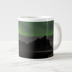 Northern Lights Vestrahorn Beach Hofn, Iceland Giant Coffee Mug