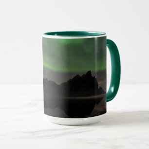 Northern Lights Vestrahorn Beach Hofn, Iceland Mug