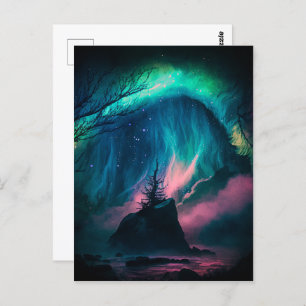 Northern Lights Vibrant Colors  Postcard
