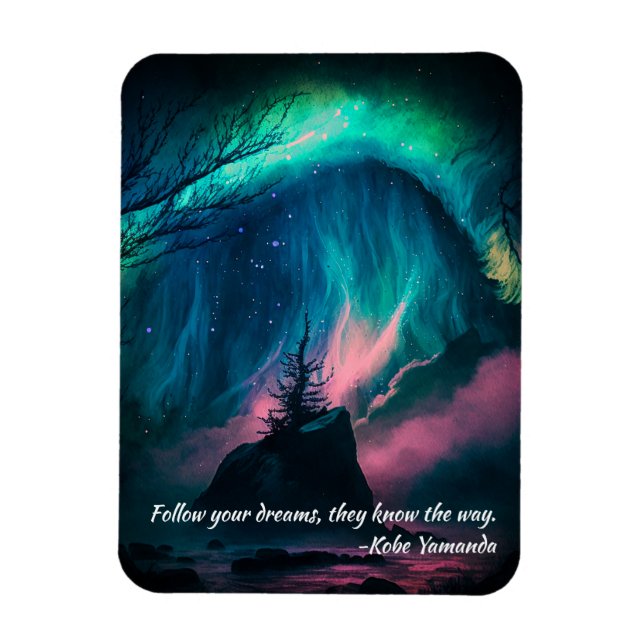 Northern Lights Vibrant Colours Custom Magnet (Vertical)