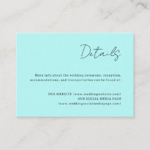 Northern Lights Wedding Details Enclosure Card