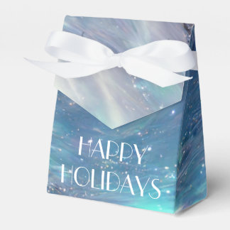 Northern Lights Winter Scene Happy Holidays Favor Boxes