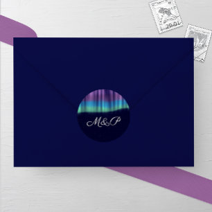 Northern Lights Winter Wedding Classic Round Sticker