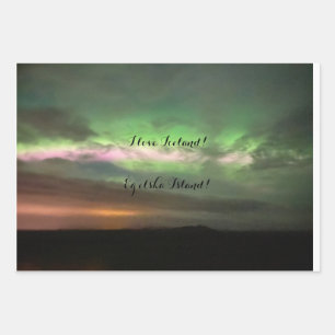 Northern lights with love wrapping paper sheets