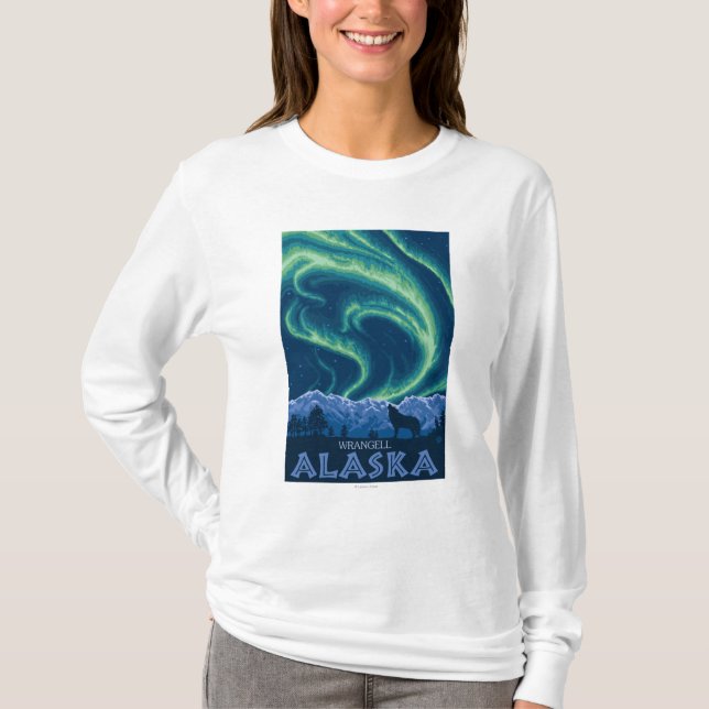 Northern Lights - Wrangell, Alaska T-Shirt (Front)