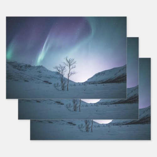 Northern Lights Wrapping Paper Sheets