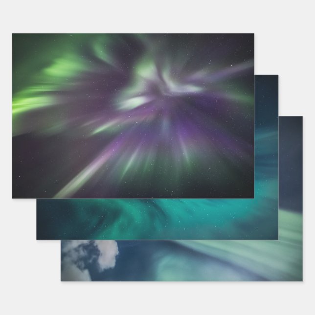 Northern Lights Wrapping Paper Sheets (Set)