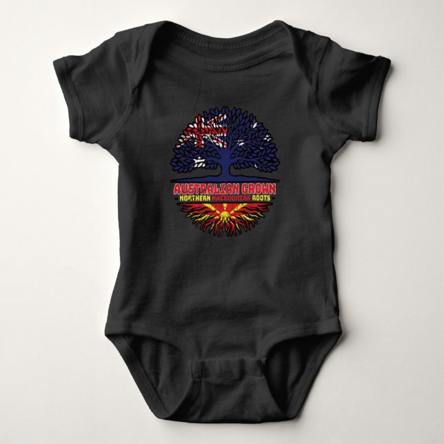 Northern Macedonia Macedonian Australian Australia Baby Bodysuit (Front)