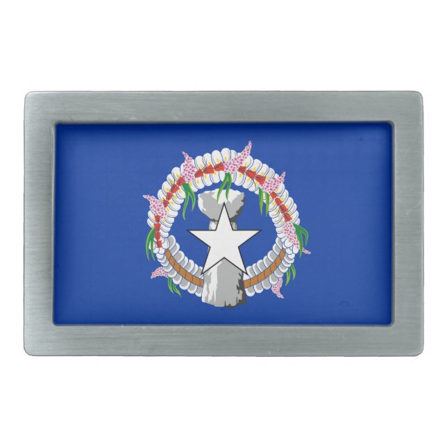 Northern Mariana Islands Flag Belt Buckle (Front)