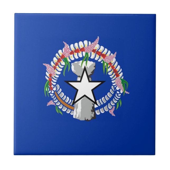 Northern Mariana Islands flag Ceramic Tile (Front)