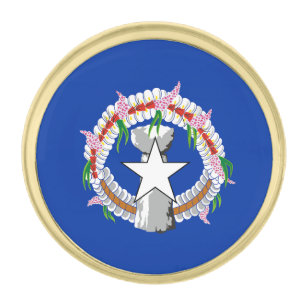 Northern Mariana Islands Flag Gold Finish Lapel Pin