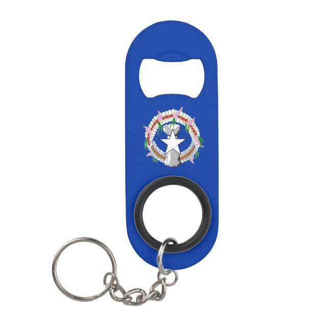 Northern Mariana Islands Flag Keychain Bottle Opener (Front)