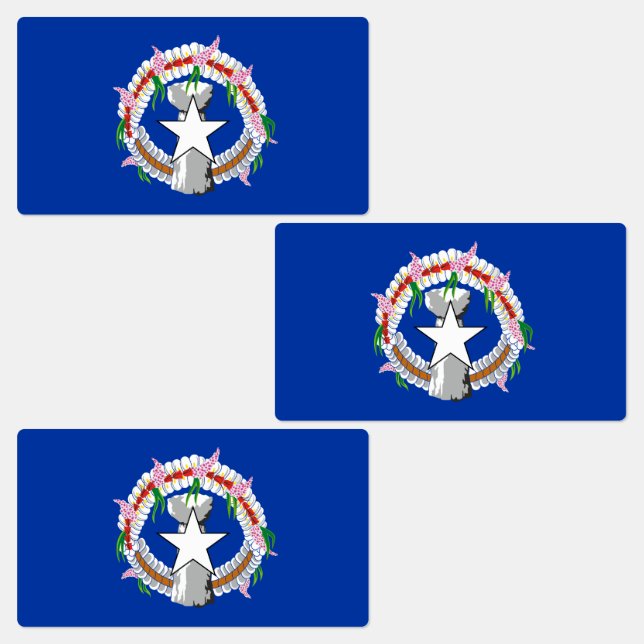 Northern Mariana Islands Flag Labels (Group)