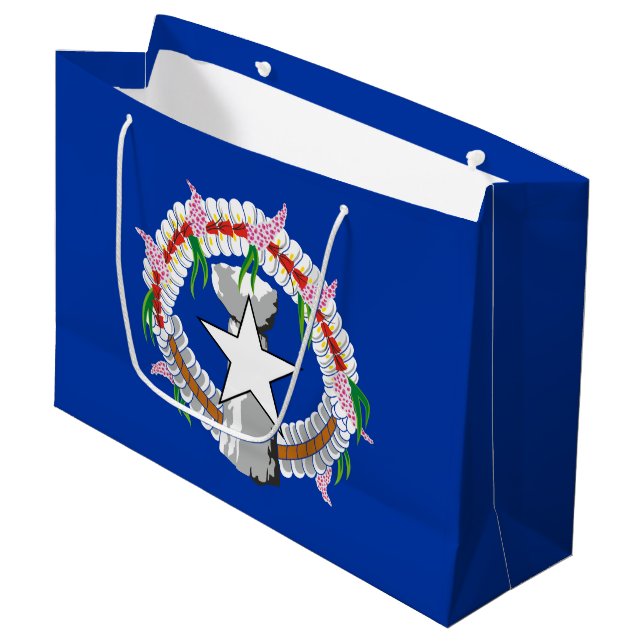 Northern Mariana Islands Flag Large Gift Bag (Front Angled)