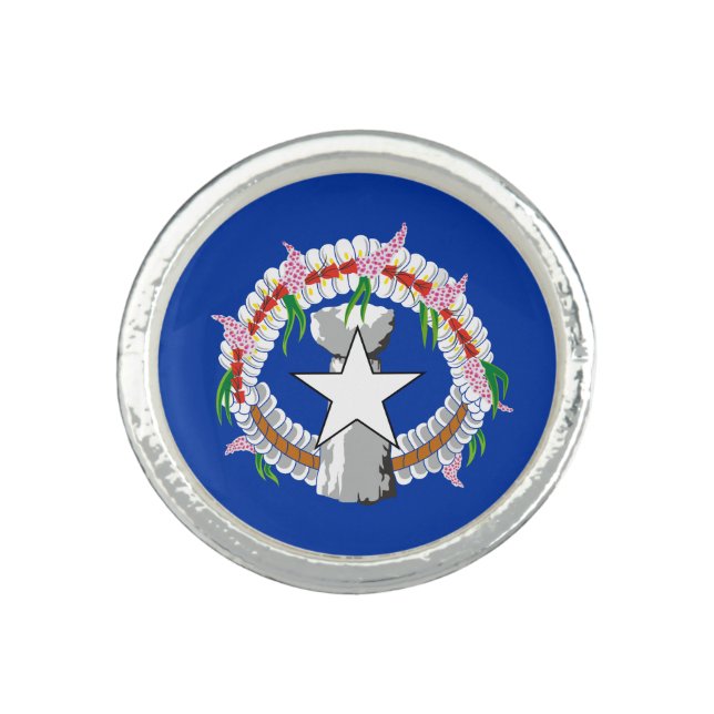 Northern Mariana Islands Flag Ring (Front)