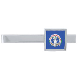 Northern Mariana Islands Flag Silver Finish Tie Bar