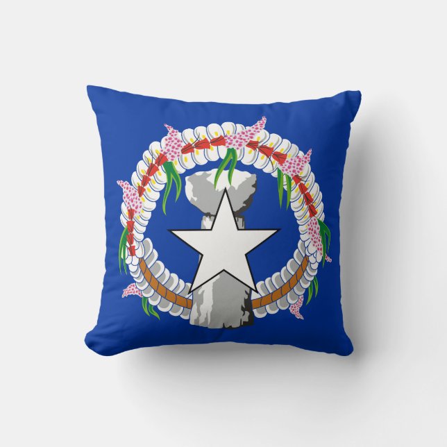 Northern Mariana Islands Flag Throw Pillow (Front)