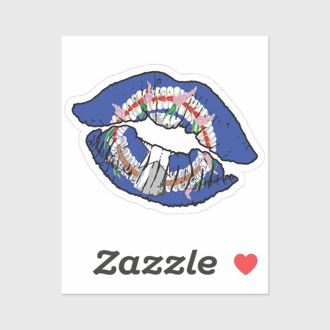 Northern Mariana Islands Marianan Lipstick Love Sticker (Sheet)