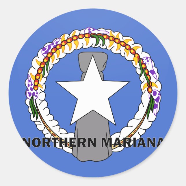 Northern Mariana Roundel quality Flag Classic Round Sticker (Front)