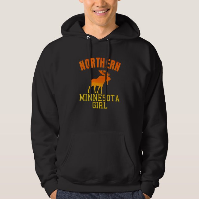 Northern Minnesota Girl Mn Moose Hoodie (Front)