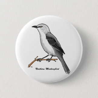 NORTHERN MOCKINGBIRD PINBACK BUTTON
