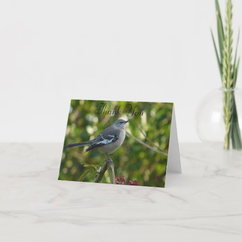Northern Mockingbird with Flowers Safety Harbor FL Thank You Card