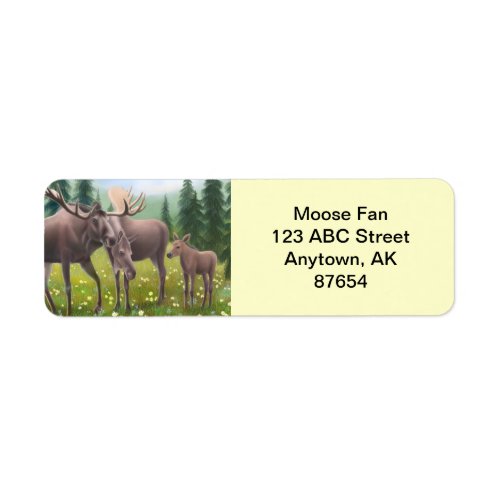Northern Moose Family Customizable Label