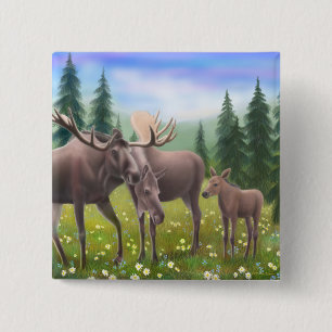 Northern Moose Family PIn