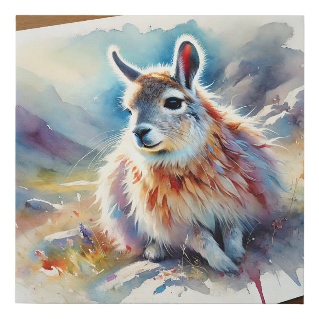 Northern Mountain Viscacha 030924AREF124 - Waterco Faux Canvas Print (Front)
