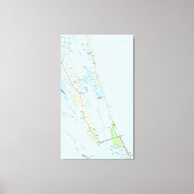 Northern Outer Banks North Carolina Map (1985) Canvas Print (Front)