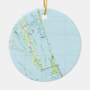Northern Outer Banks North Carolina Map (1985) Ceramic Ornament